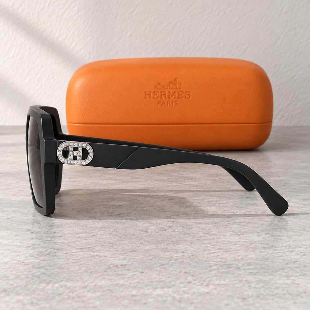 Hermes Matte Black H Square Sunglasses - Picture 3 of 6